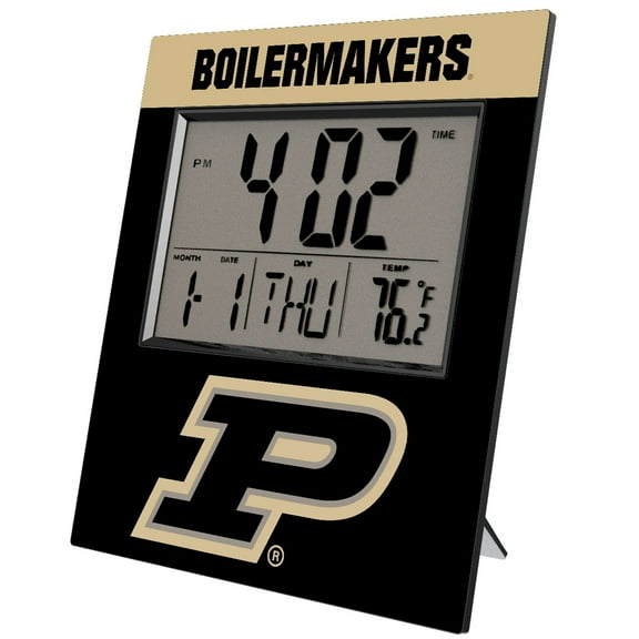 Keyscaper Purdue Boilermakers Color Block Digital Desk Clock