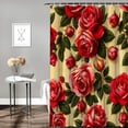 thumbnail image 3 of RKSupls Shower Curtain, Vintage Red Rose Seamless Pattern Waterproof Polyester Shower Curtain with Hooks for Chic Elegant Home Bathtub Bathroom Decor Washable Curtains, 3 of 5