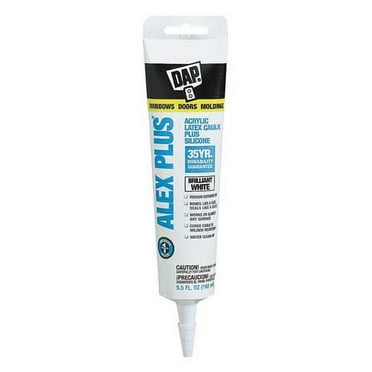 DAP Alex Plus Acrylic Latex Caulk Plus Silicone, White 5.5 OZ