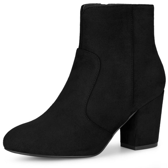 DARING DIVA Stylish Heel Round Toe and Chunky Heels Boots Black 7