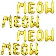 Cat Meow Balloon Simple Layout Aluminum Film Christmas Balloons Letters Hardcover 4 Sets