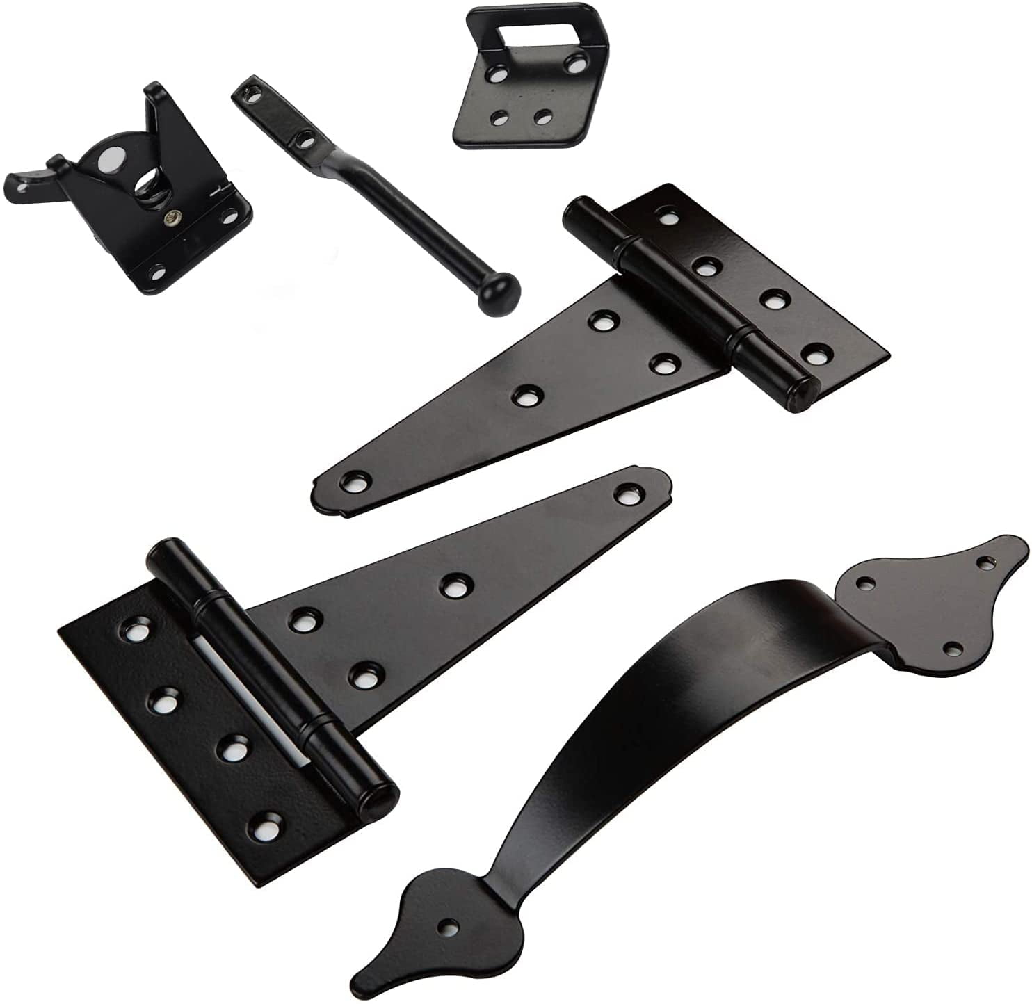 Gate Combo Kit 2X THinges 6" Gate Handle 10" Spring Loaded Gate