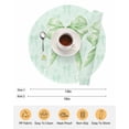 thumbnail image 6 of 13 Inch Round Placemats Set of 4, Green Bow Non Slip Heat Insulation PP Table Mats, Cute Bowknot Minimalist Solid Color Washable Place Mats for Kitchen Dining Party Table Decor, 6 of 7