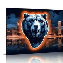JEUXUS Chicago Sports Bears Poster Canvas Print Wall Art Gift Sports Fan's Collection Artwork Home Decor Posters  16x12in