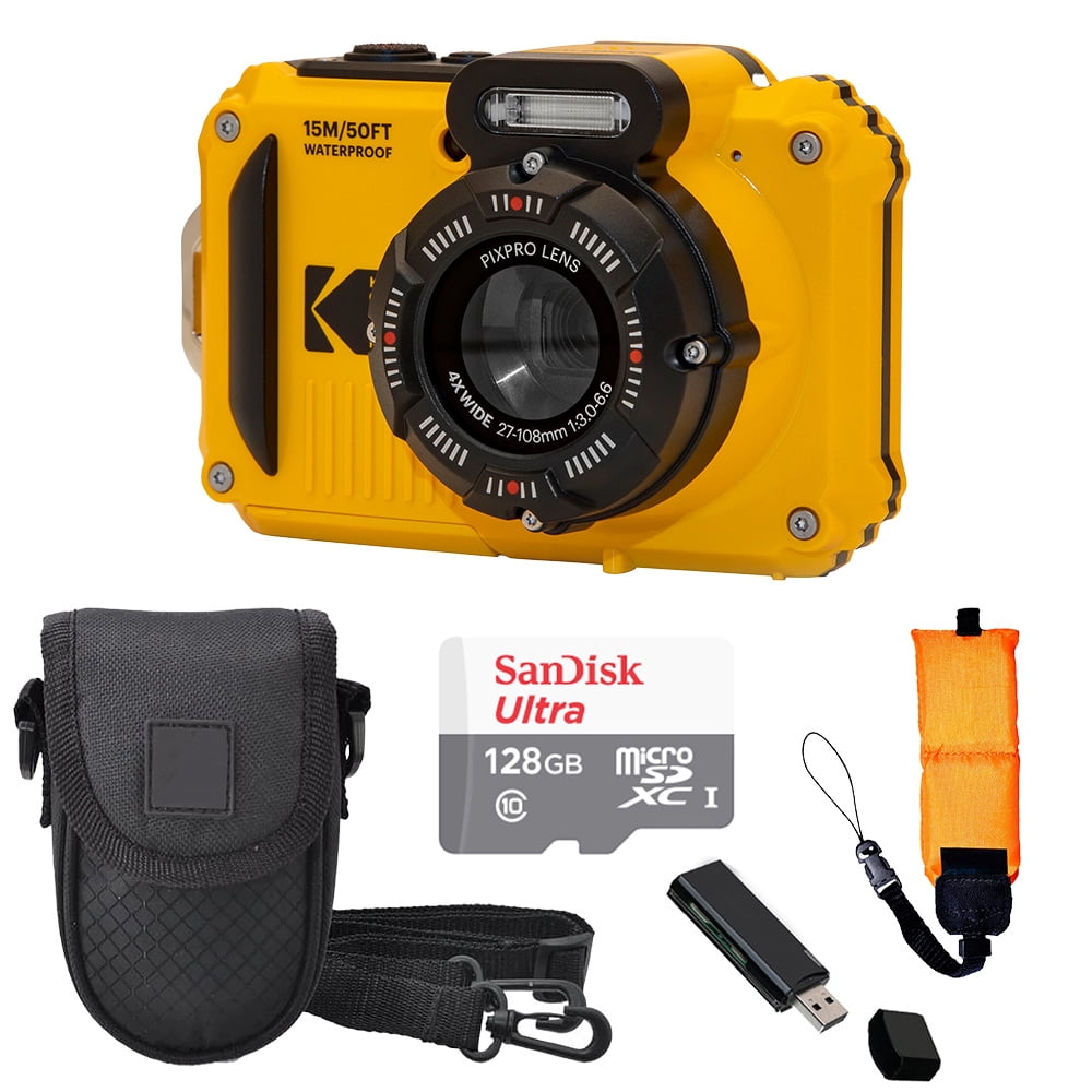 Kodak PIXPRO WPZ2 Digital Camera (Yellow) + Case + 64GB Basic Kit