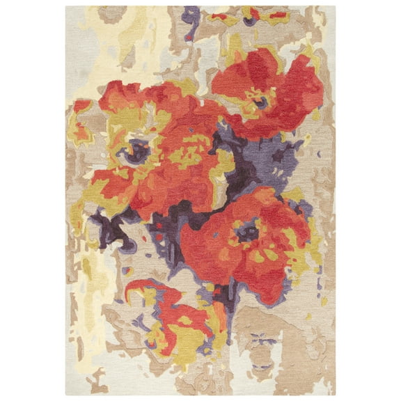 Rizzy Rugs Connie Post Area Rug CNP111 Orange/Beige Bouquet Blossoms 8' x 10' Rectangle