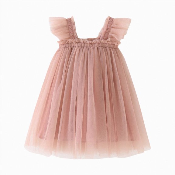 Baby Girl Tutu Ruffle Sleeveless Dresses Toddler Princess Soft Layered Birthday Clothes