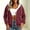 Wine, variant on IUYRTFE Women's Polka Dot Zip Up Hoodie with Pockets Drawstring Long Sleeve Casual Jacket