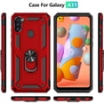 thumbnail image 4 of Samsung A11 Case,Galaxy A11 Case,  Grade Heavy Duty  Protection Phone Case Cover with HD Screen Protector  Ring Kickstand for Samsung Galaxy A11 (Black  Case), 4 of 11