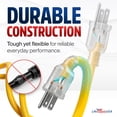 thumbnail image 6 of LifeSupplyUSA 100FT Yellow Extension Cord 16/3 Gauge, Heavy Duty 3 Prong Power Cord, Waterproof, Flexible, SJTW, 10A 125V 1250W - For Indoor/Outdoor, 6 of 10