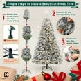 thumbnail image 6 of CAPHAUS 7.5 Feet Full Artificial Pre-Lit Snow Flocked Christmas Tree w/ 1346 Branch Tips Pre-Hinged & Foldable Stand, 550 LED Lights, Fake Flocked Xmas Tree for Indoor, Office, Party, Holiday, 6 of 9