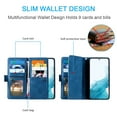 thumbnail image 3 of Wallet Case for Samsung Galaxy S22 Plus (S22+),Dteck Retro 9 Card Holder Slots Zipper Pocket Handbag Case PU Leather Magnetic Closure Kickstand with Wrist Strap TPU Shockproof Flip Case,Darkblue, 3 of 8
