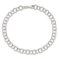 thumbnail image 4 of Sterling Silver Anklet 10 inch 8 mm 10inch Polished Fancy Link, 4 of 5