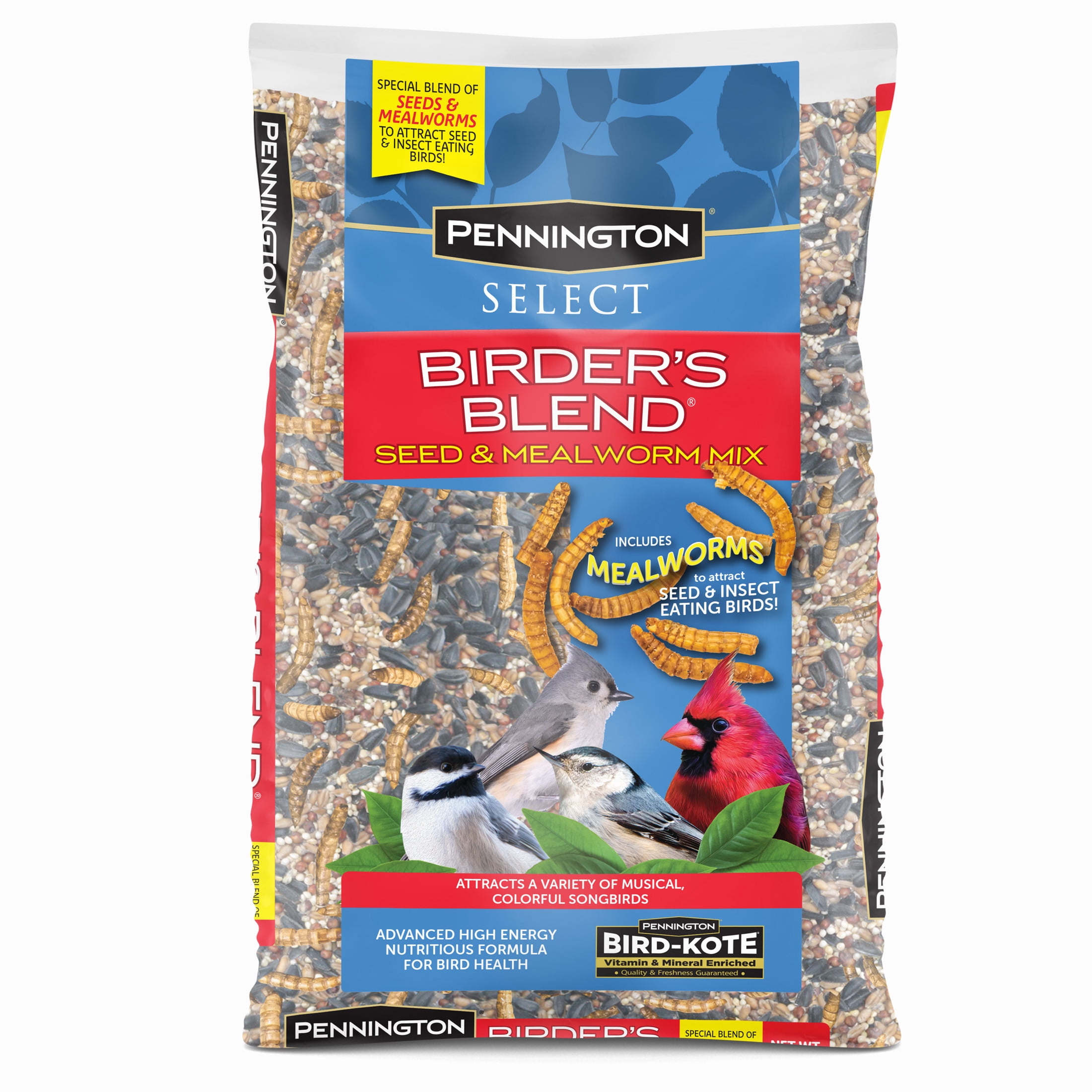 (4 pack) Pennington Recipe Selects Birder's Mealworm Blend, Dry Wild Bird Seed and Feed, 10 lb. Bag, 1 Pack