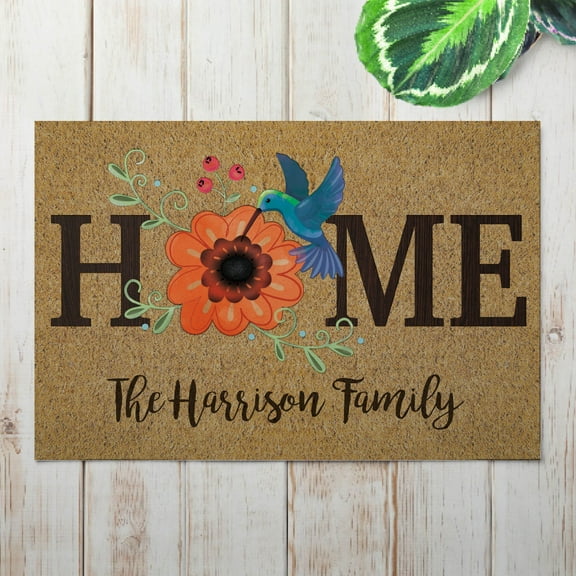 Personalized Hummingbird Home Indoor / Outdoor Doormat