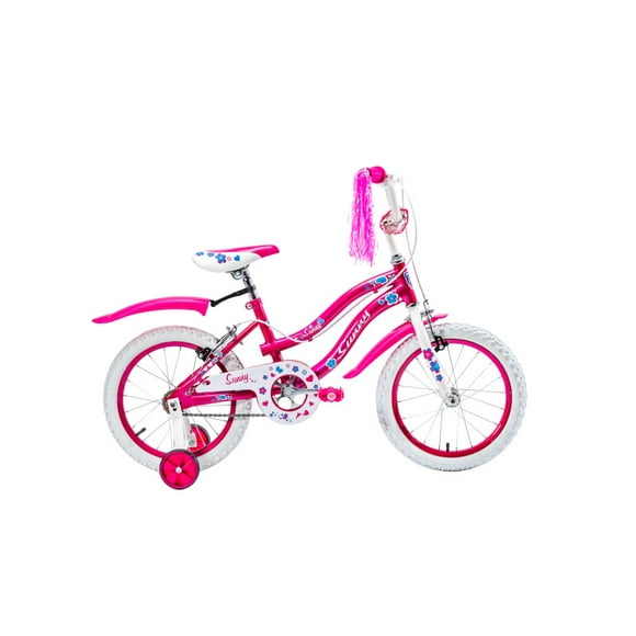 Bicicleta Infantil Unibike rodada 16 con ruedas de entrenamiento Rosa 16 llantas de aire