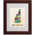 thumbnail image 2 of Trademark Fine Art "New Hampshire Map" Matted Framed Art by Michael Tompsett, Wood Frame, 2 of 3