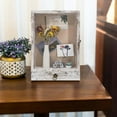 thumbnail image 2 of Rustic White Carbonized Black Wooden Shadow Box Frame with Drawer and Soft Line Back, 2 of 6