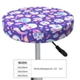thumbnail image 4 of KLL Skull mushroom colorful Round Bar Chair Cushion Cover 12 inch ,Bar Stool Protector with Elastic, Soft Washable, 4 of 6