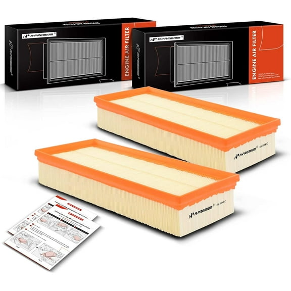 A-Premium 2-PC Engine Air Filter Compatible with Nissan Altima 2007-2013, L4 2.5L, Flexible Panel, Replace# 16546-JA00A