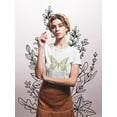 thumbnail image 2 of Cute Buttergly Spring Doodle T-Shirt Women -Image by Shutterstock, Female XX-Large, 2 of 4