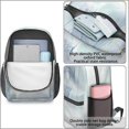 thumbnail image 3 of 17 Inch Lightweight Backpack,PVC Waterproof Oxford Fabric, Ergonomically Designed, with Large Capacity, Aqua Blue Watercolor, 3 of 5
