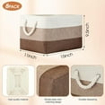 thumbnail image 6 of 8 Pack Collapsible Storage Bins Fabric Storage Bins Polyester Fabric Baskets with Handles Linen Closet Organizer for Shelf Home Closet Towels Toys(15 x 11 x 9.5 in,Mixed Beige), 6 of 7