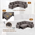thumbnail image 6 of Aukfa Sectional Sleeper Sofa with Pull Out Bed, L Shaped Sectional Couch, Convertible Modular Sectional Sofa for Living Room, Dark Brown, 6 of 8