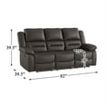 thumbnail image 5 of Pemberly Row Transitional Faux Leather Double Reclining Sofa in Brown, 5 of 5