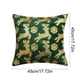 thumbnail image 3 of Funda decorativa de cojín navideña | Renos bordados rojo verde y terciopelo con copos de nieve con lentejuelas | 17,7x17,7 in | Poliéster suave y suave | Sofá Acento de Navidad | 1 pieza, 3 of 6