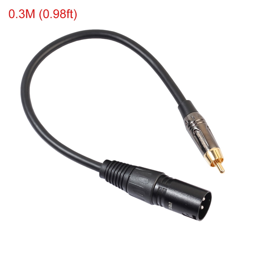 3Pin Xlr Male To Single Rca Male Plug Audio Lead/ Signal/ Patch Cable