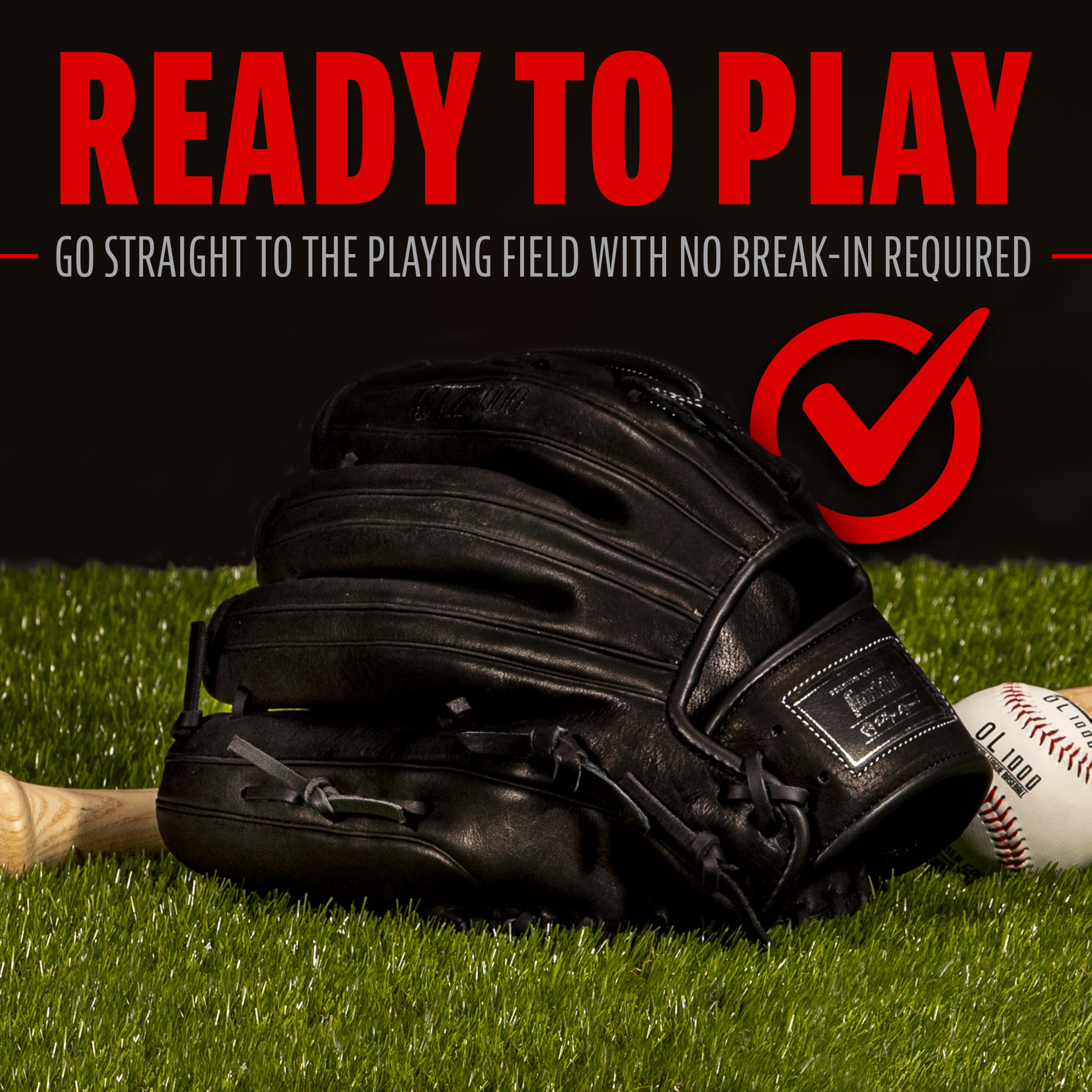 Franklin Sports CTZ5000 Cowhide Leather Baseball Outfield Glove, 13 in, Black, Right Hand Throw