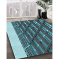thumbnail image 3 of Ahgly Company Machine Washable Indoor Round Transitional Charcoal Blue Area Rugs, 8' Round, 3 of 7