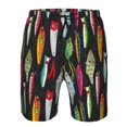 thumbnail image 3 of Susaid Colorful Fishing Lures Print Men's Swim Trunks Hawaiian Bathing Mesh Lining Suit Swimsuits Beach Shorts with Pockets-Large, 3 of 6