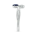 thumbnail image 3 of ANGARA Natural Nature Inspired Blue Sapphire Bypass Ring with Diamond Leaf in 14K White Gold for Women (Size-6x4mm) | September Birthstone, Anniversary, Jewelry Gift for Women | Natural Sapphire Ring, 3 of 10