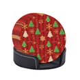 thumbnail image 2 of Posavasos de cuero de 6 piezas, posavasos de árbol de copos de nieve dorados de Navidad para bebidas, posavasos para tazas, regalo de inauguración de la casa, ideal para la decoración del hogar, 2 of 7