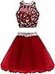 Chupeng Cute Lace Homecoming Dress Two Piece Prom Dress for Teens, Red,  Size 2 - Walmart.ca