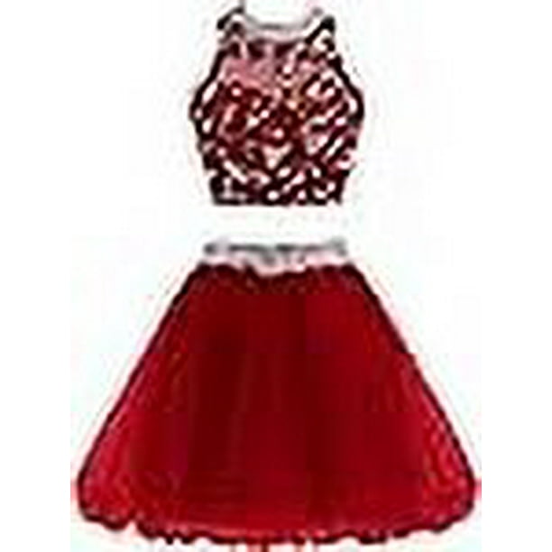 Chupeng Cute Lace Homecoming Dress Two Piece Prom Dress for Teens, Red, Size 2 - Walmart.ca Chupeng Cute Lace Homecoming Dress Two Piece Prom Dress for Teens, Red, Size 2 - Walmart.ca