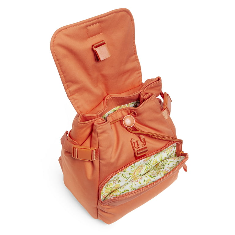 Vera Bradley Women's Recycled Cotton Utility Mini Backpack Orange Bell  Pepper