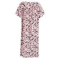 thumbnail image 3 of Xmarks Womens Round Neck Nightgowns, Short Sleeve Sleepwear, Over Knee Length, 3 of 10
