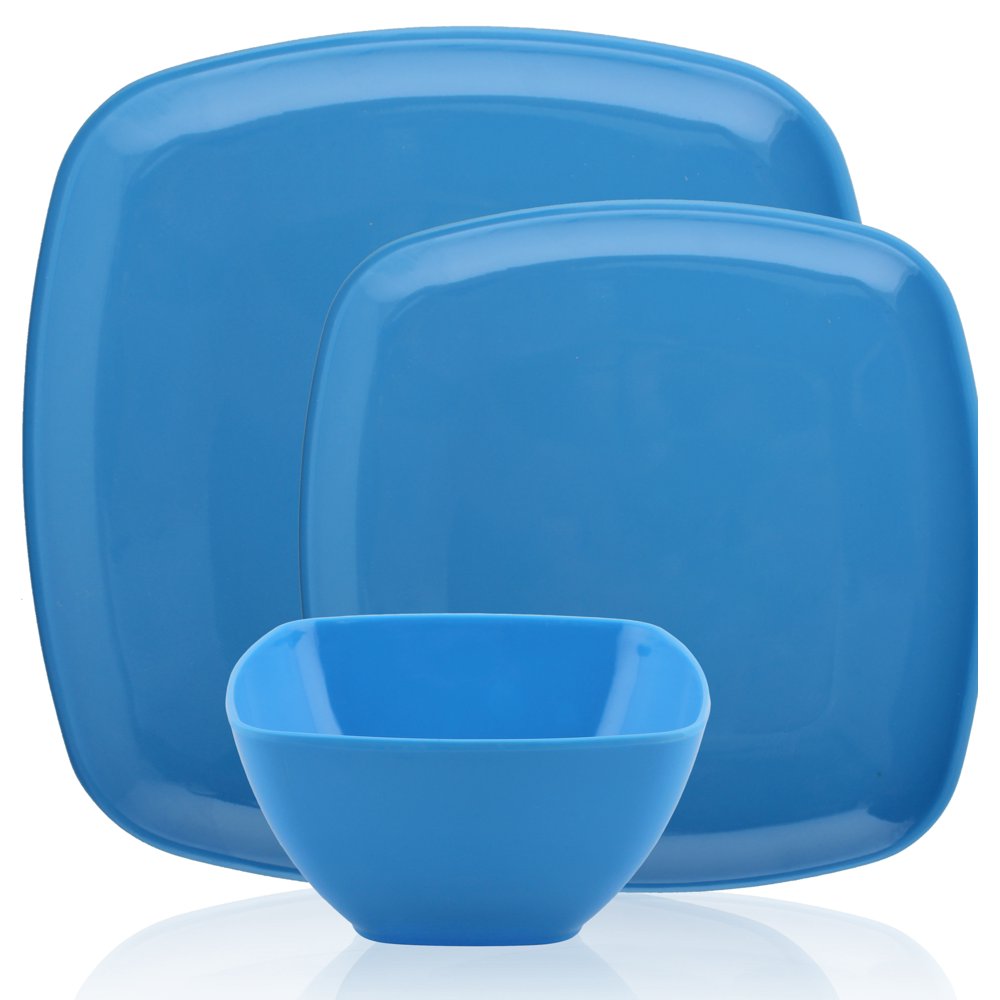 Melange 12Piece 100 Melamine Square Dinnerware Set (Squares Solid