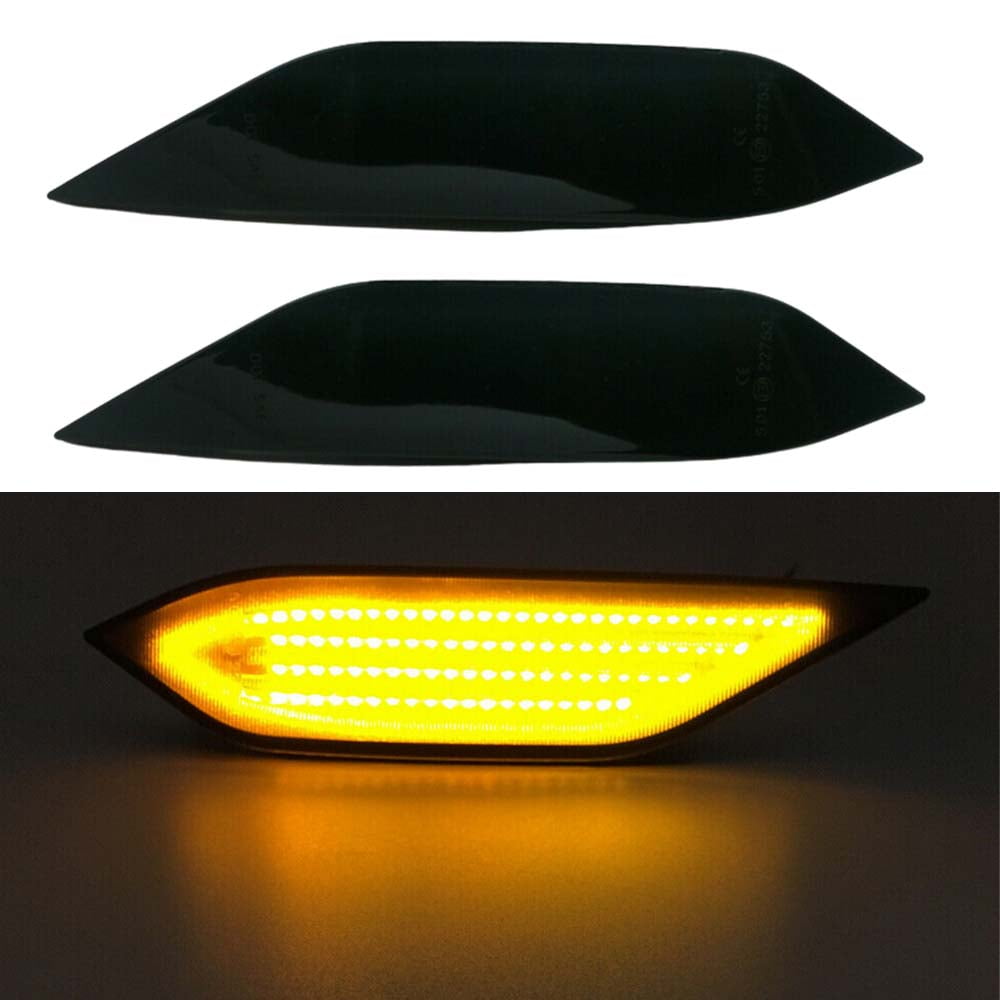 TopMax Black LED Side Marker Replacement Amber Car Turn Indicator