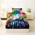 thumbnail image 4 of Erosebridal Ice Cream Teens Gamepad Twin Sheet Sets,Colorful Splash Ink Bedding For Kids Boys 3pcs, 4 of 6