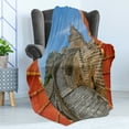 thumbnail image 4 of China Soft Flannel Fleece Throw Blanket, Majestic Cultural Defensive Longest Architecture Silk Road Tower Image, Cozy Plush for Indoor and Outdoor Use, 70" x 90", Multicolor, by Ambesonne, 4 of 5