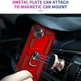 thumbnail image 3 of Decase Phone Shell for Apple iPhone 15 Plus Heavy Duty Armor Dual Layer Protective Shockproof Cover With 360 Rotatable Metal Ring Kickstand Magnetic Car Mount for iPhone 15 Plus,Red, 3 of 6