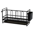thumbnail image 1 of Sponge Holder Kitchen Sink Caddy Cleaning Brush Organizer Rack, Black, 1 of 5