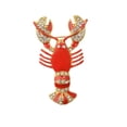 thumbnail image 1 of Pin de con diseño dorado de cangrejo rojo de aleación de zinc con de de 1 pin Zulema broche, 1 of 8