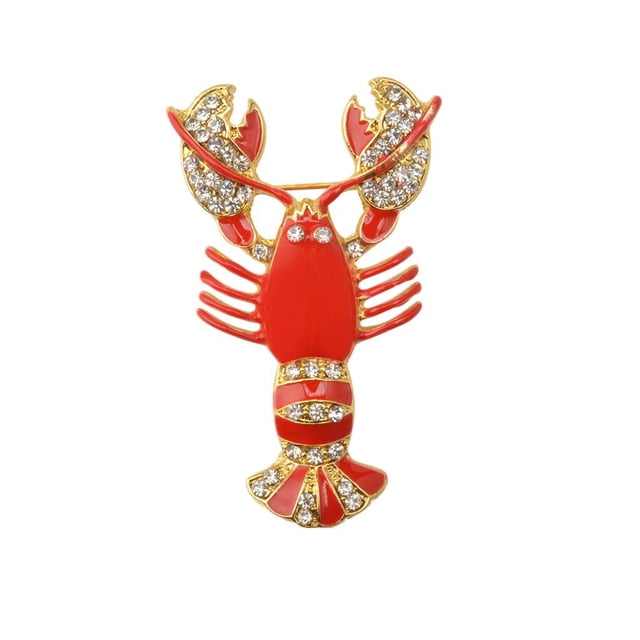 Pin de con diseño dorado de cangrejo rojo de aleación de zinc con de de 1 pin Zulema broche