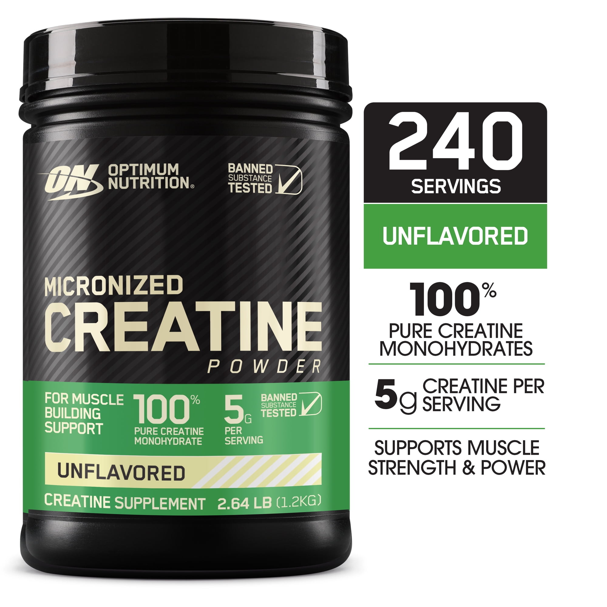 Optimum Nutrition, Micronized Creatine Powder, Unflavored, 240 Servings