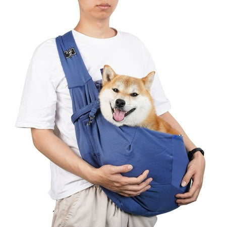 Small Pet Adjustable Dog Sling with Pocket Safety Hook Hands-free Pet Bag for Small Animals Breathable Crossbody Shoulder Outdoor Travel Portable Bag